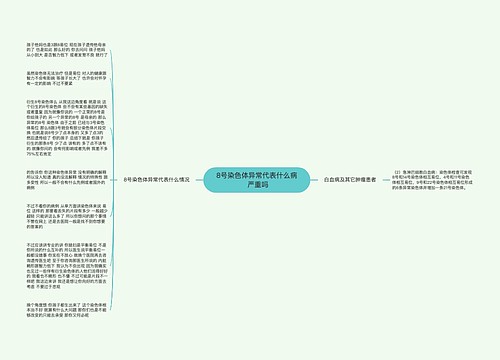 8号染色体异常代表什么病 严重吗