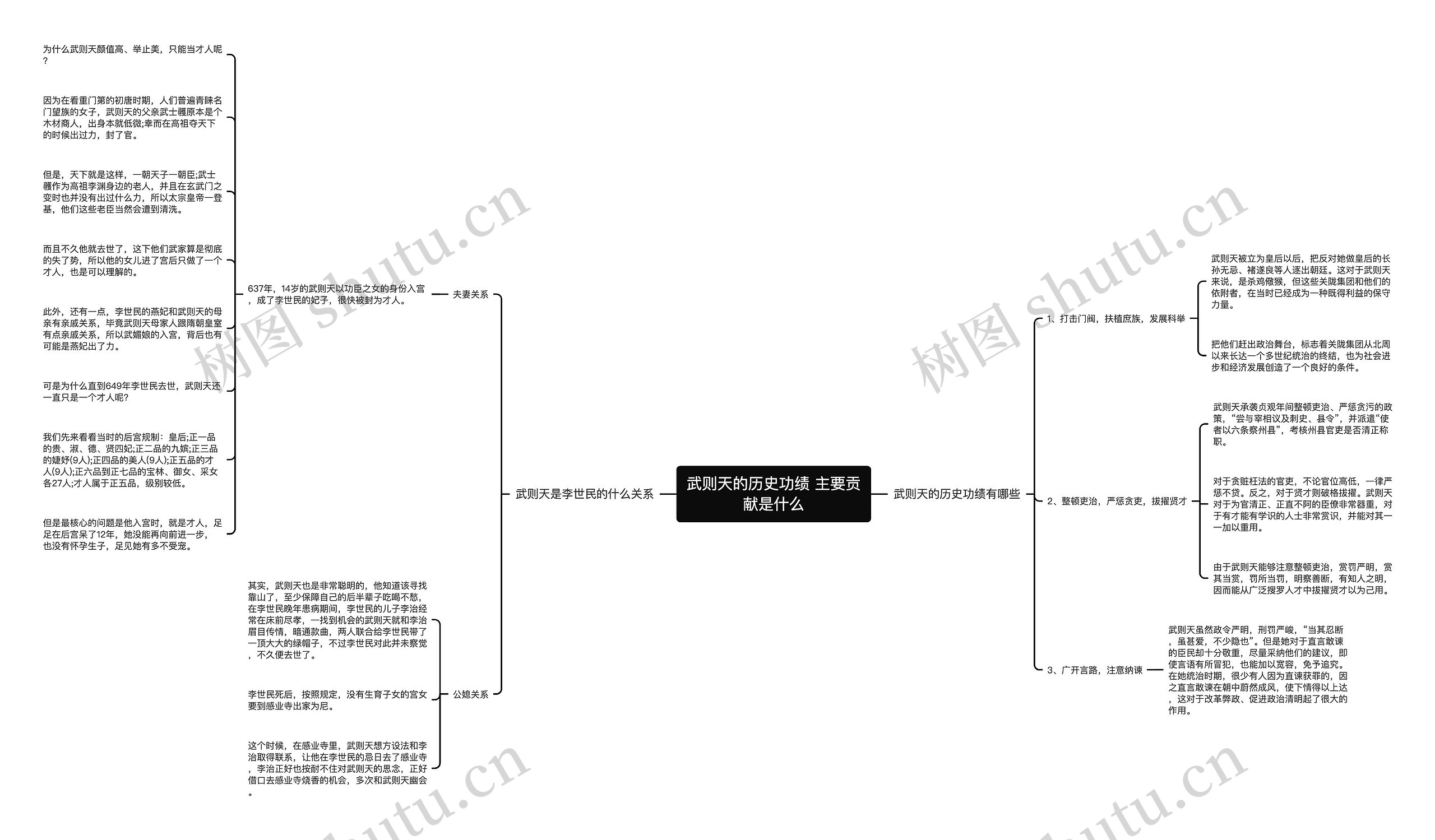 武则天的历史功绩 主要贡献是什么思维导图