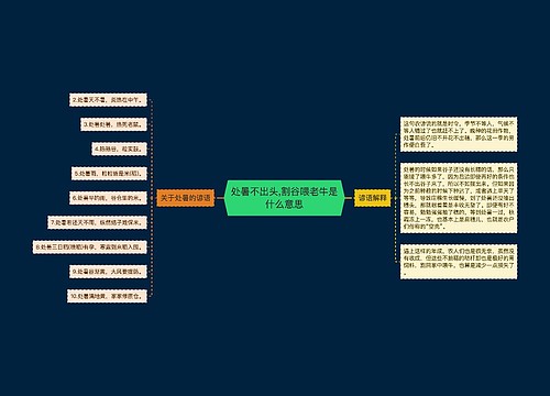 处暑不出头,割谷喂老牛是什么意思