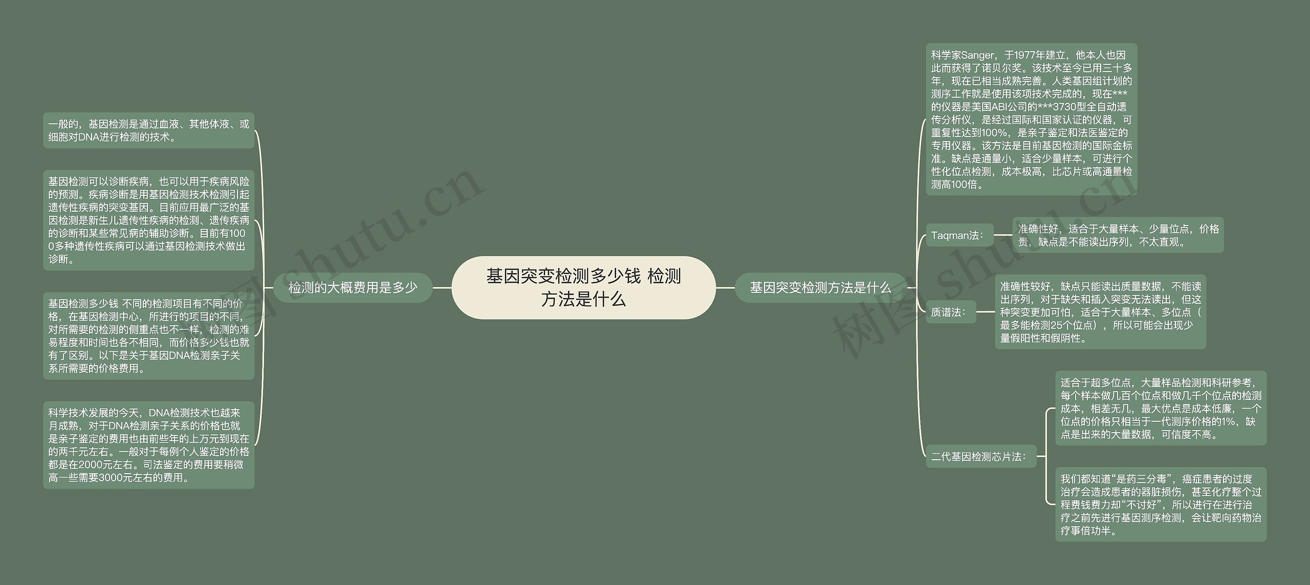 基因突变检测多少钱 检测方法是什么思维导图