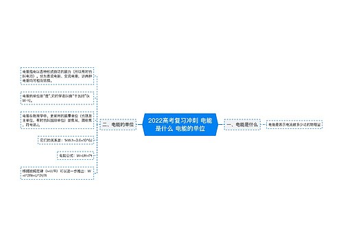 2022高考复习冲刺 电能是什么 电能的单位