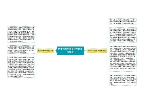 热带雨林生态系统的功能有哪些