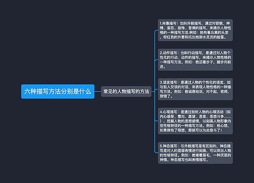 六种描写方法分别是什么