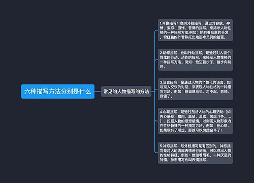 六种描写方法分别是什么