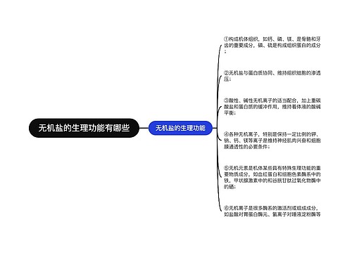 无机盐的生理功能有哪些