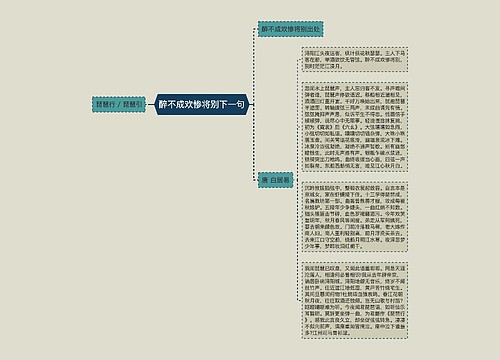 醉不成欢惨将别下一句