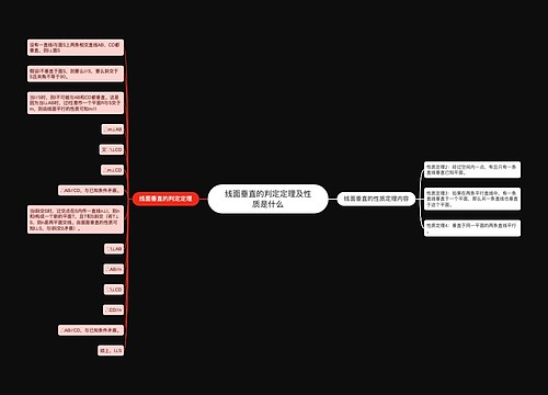 线面垂直的判定定理及性质是什么