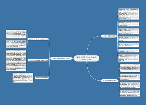 初中化学学习方法,化学实验的学习方法