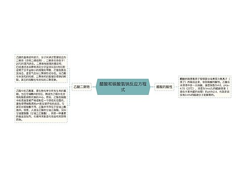 醋酸和碳酸氢钠反应方程式