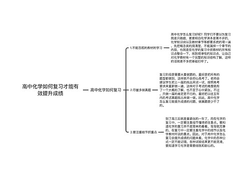 高中化学如何复习才能有效提升成绩