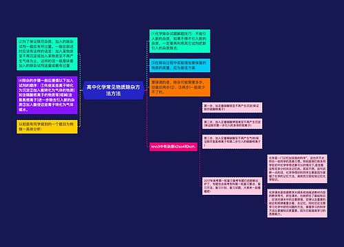 高中化学常见物质除杂方法方法