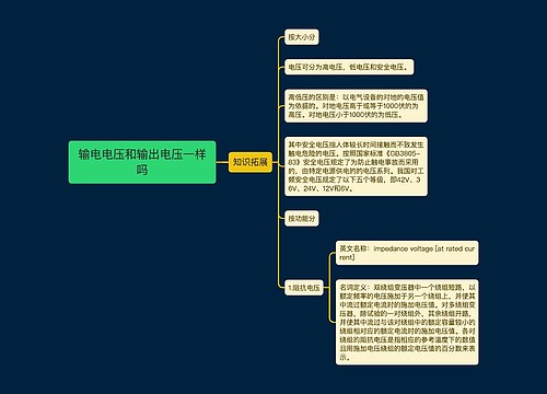 输电电压和输出电压一样吗