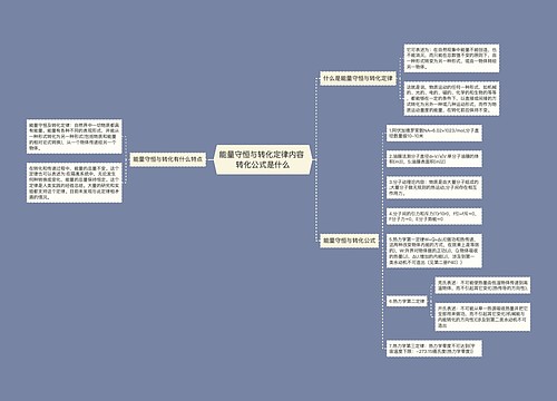 能量守恒与转化定律内容 转化公式是什么