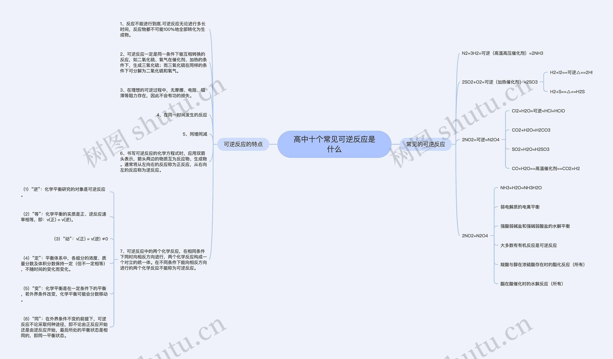 高中十个常见可逆反应是什么思维导图