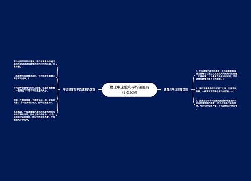 物理中速度和平均速度有什么区别