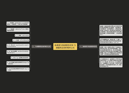 线速度与角速度的区别 匀速圆周运动的相关公式