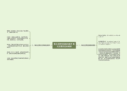 氧化还原性强弱的顺序 氧化还原反应的规律