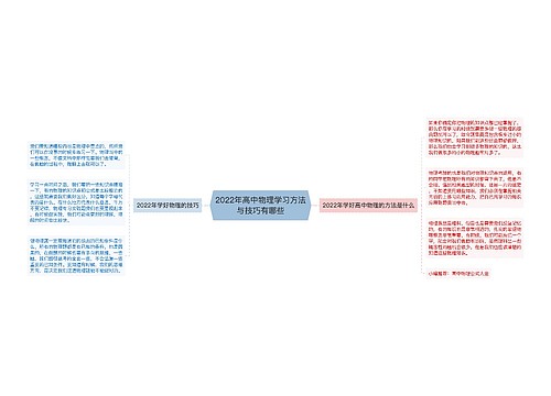 2022年高中物理学习方法与技巧有哪些