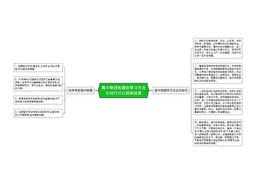 高中物理有哪些学习方法与技巧可以提高成绩