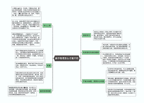 高中物理怎么才能开窍