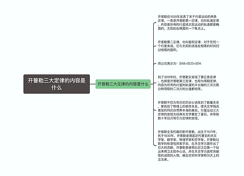 开普勒三大定律的内容是什么