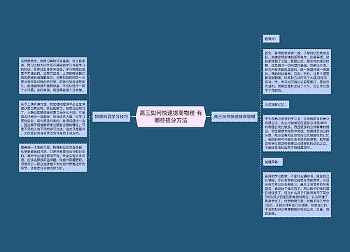 高三如何快速提高物理 有哪些提分方法