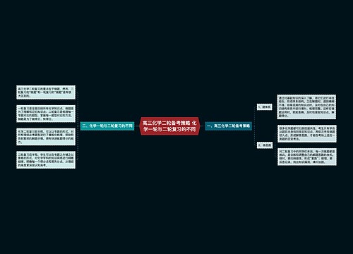 高三化学二轮备考策略 化学一轮与二轮复习的不同