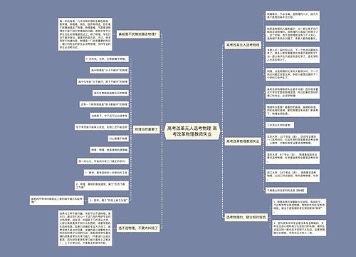 高考改革无人选考物理 高考改革物理教师失业