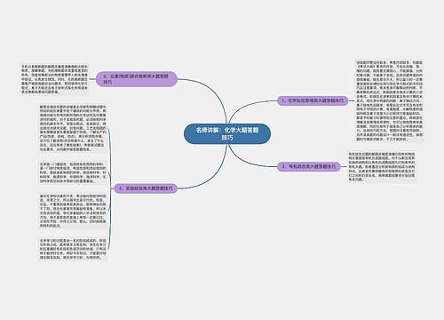 名师讲解：化学大题答题技巧