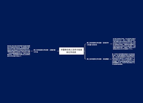 学霸教你高三怎样才能提高化学成绩 