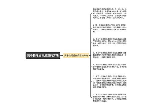 高中物理提高成绩的方法