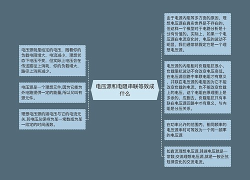 电压源和电阻串联等效成什么