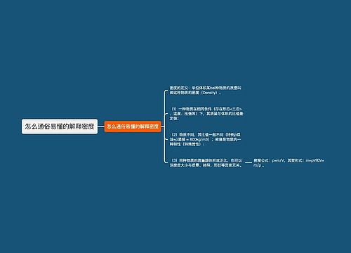 怎么通俗易懂的解释密度