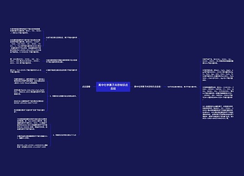 高中化学离子共存知识点总结