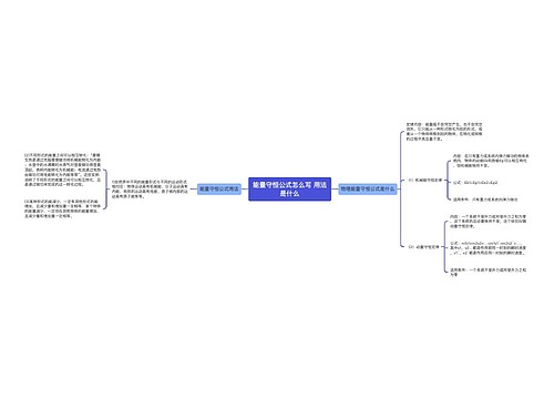 能量守恒公式怎么写 用法是什么