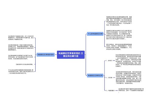 电磁感应定律谁发现的 主要应用在哪方面