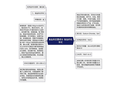 食盐的主要成分 食盐的化学式