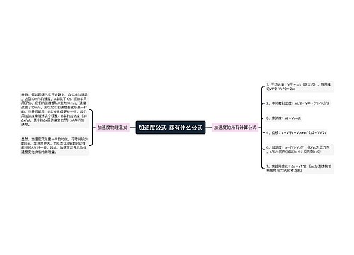 加速度公式 都有什么公式