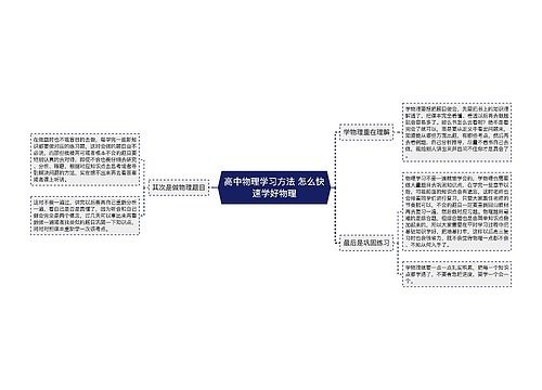 高中物理学习方法 怎么快速学好物理