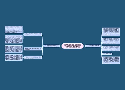 高考物理压轴题怎么解 高考物理压轴题解题方法