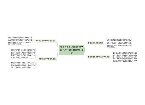 准初三准备好迎接化学了吗 几个小窍门教你学好化学