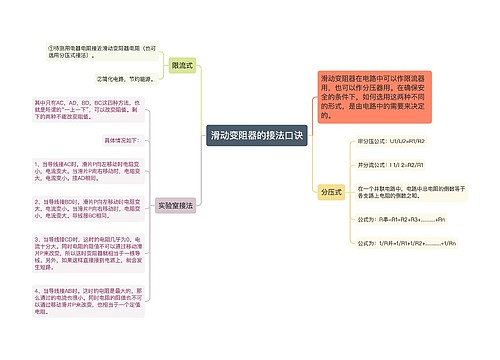 滑动变阻器的接法口诀