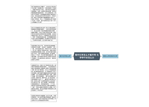 高中化学怎么才能开窍 化学学不好怎么办