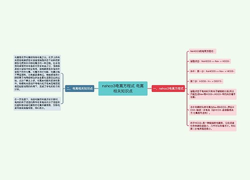 nahco3电离方程式 电离相关知识点