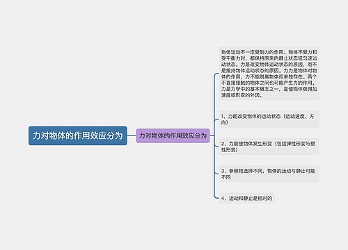 力对物体的作用效应分为