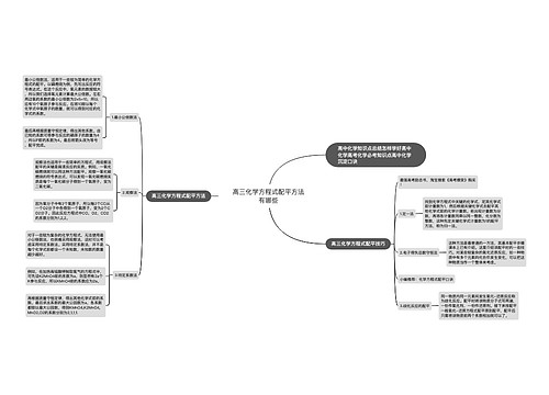 高三化学方程式配平方法有哪些
