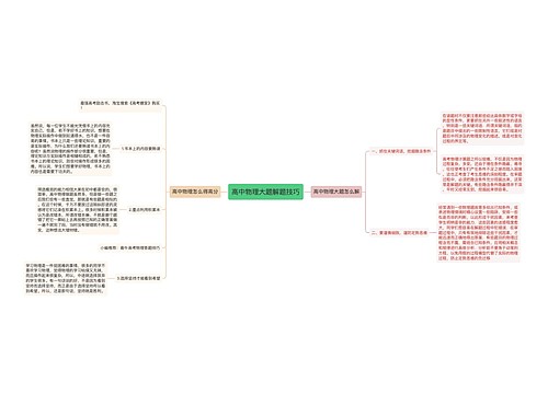 高中物理大题解题技巧