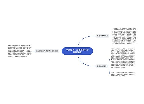 学霸分享：怎样提高化学解题速度