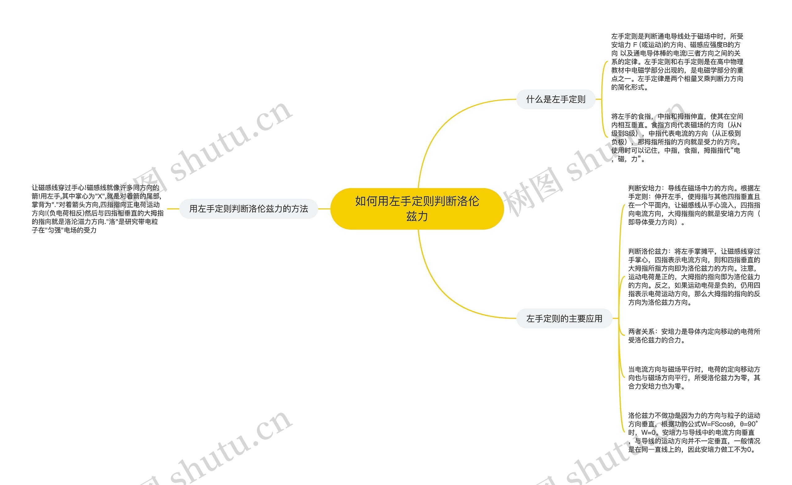 如何用左手定则判断洛伦兹力思维导图