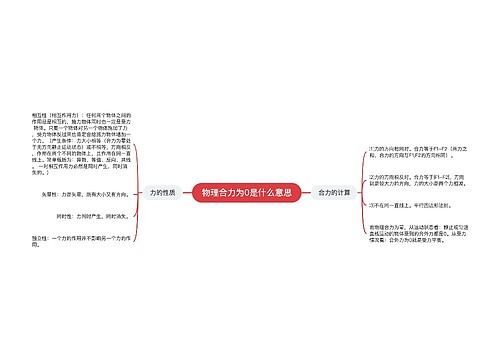 物理合力为0是什么意思